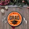 25 Count Graduation Party Plates Orange Round 9 Inch Paper Congrats Grad Table Setting